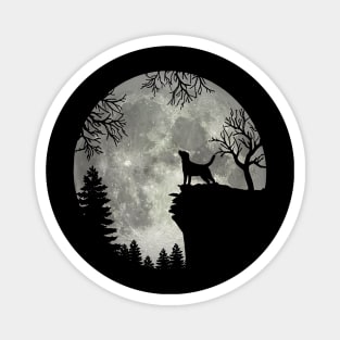 Labrador Retriever Dog And Moon Scary Halloween Magnet